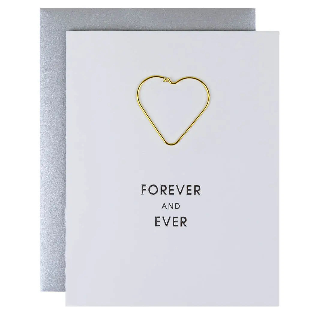 Forever and Ever Heart Paper Clip Letterpress Greeting Card, Paper Gift by Chez Gagne | LIT Boutique