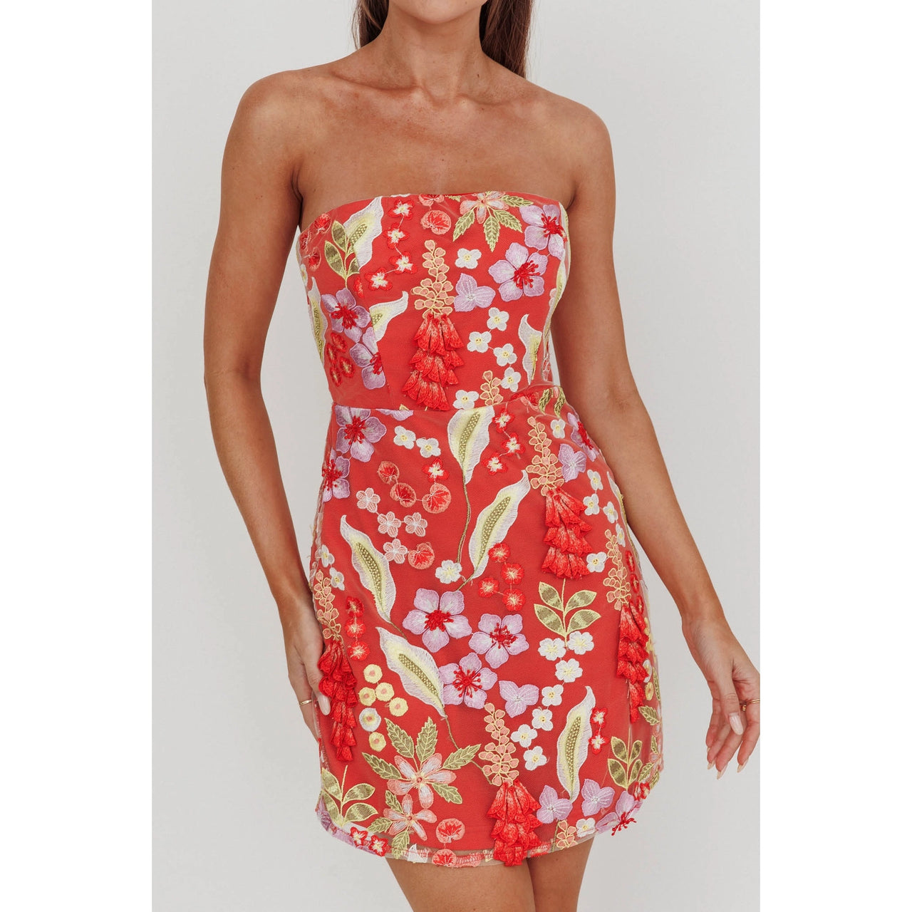 Embroidery Jacquard Floral Mini Dress, Mini Dress by Saints & Secrets | LIT Boutique