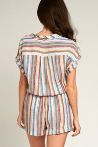 Thumbnail for Beach Hopper Romper Multi, Romper Dress by En Creme | LIT Boutique
