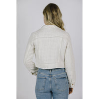 Thumbnail for Cropped Gold Button Jacket White, Jacket by Storia | LIT Boutique