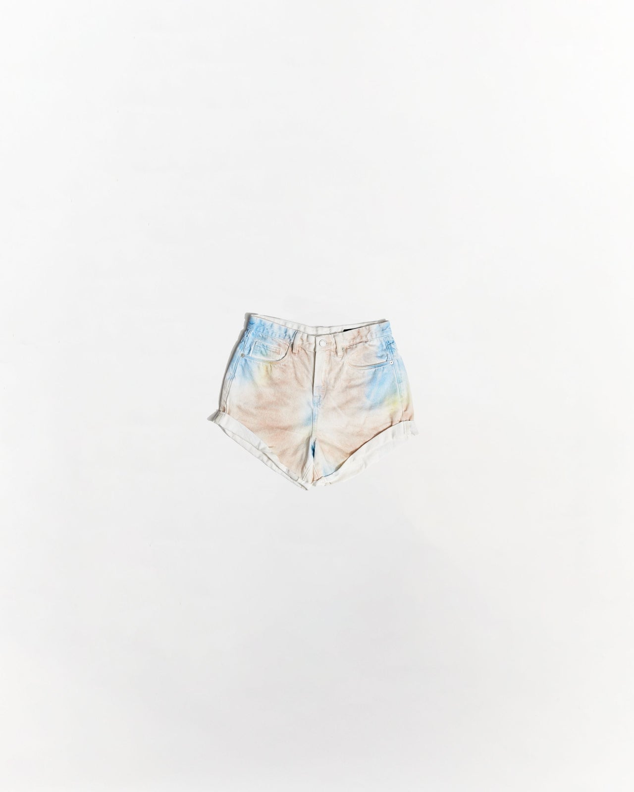 Turn It Up Tie Dye High Rise Denim Short Multi, Denim Shorts by Blank NYC | LIT Boutique