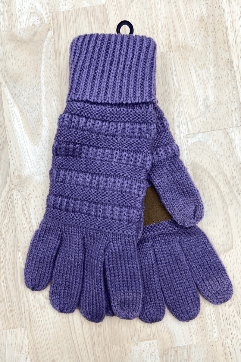 Dawson Knit Gloves Violet, Gloves Acc by C.C | LIT Boutique