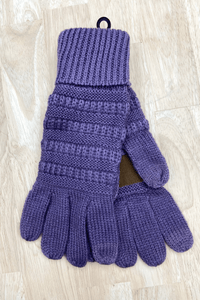 Thumbnail for Dawson Knit Gloves Violet, Gloves Acc by C.C | LIT Boutique