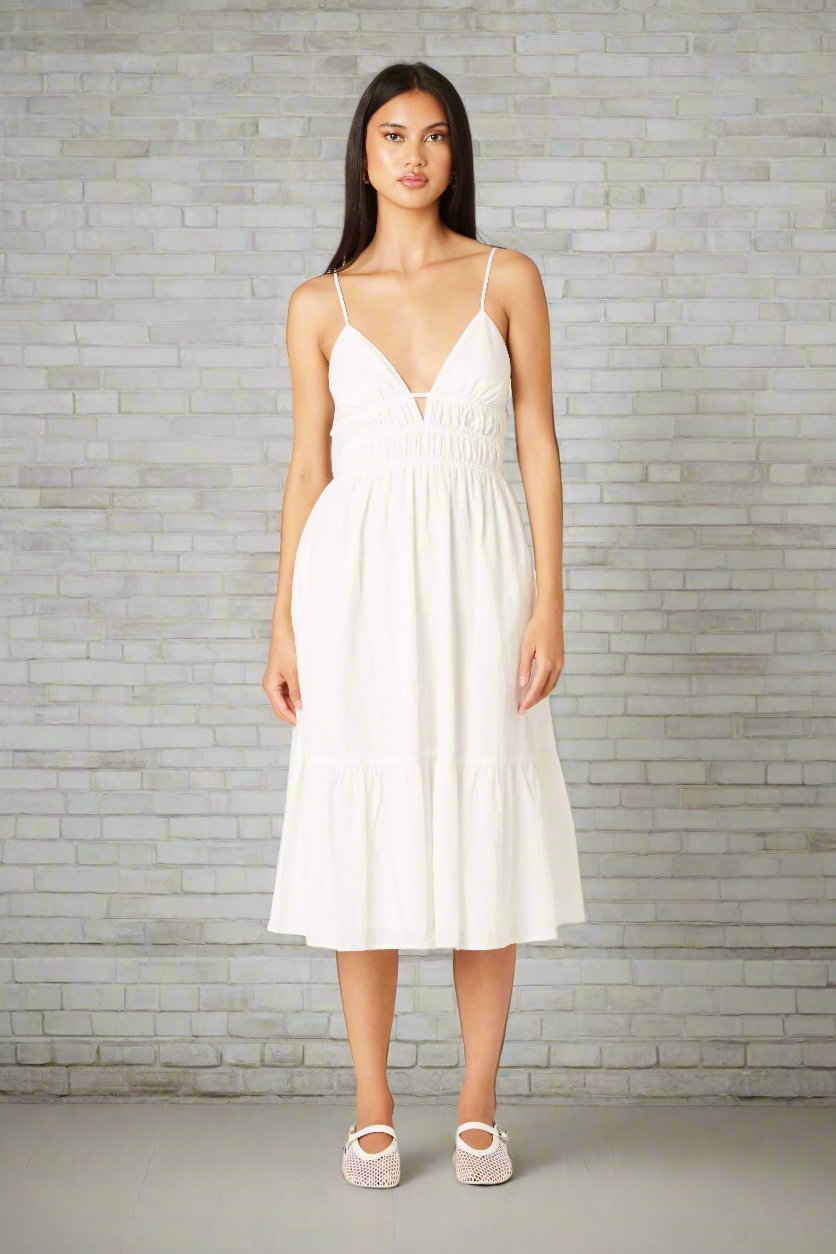 Take It Easy Midi Dress White, Midi Dress by Cotton Candy | LIT Boutique