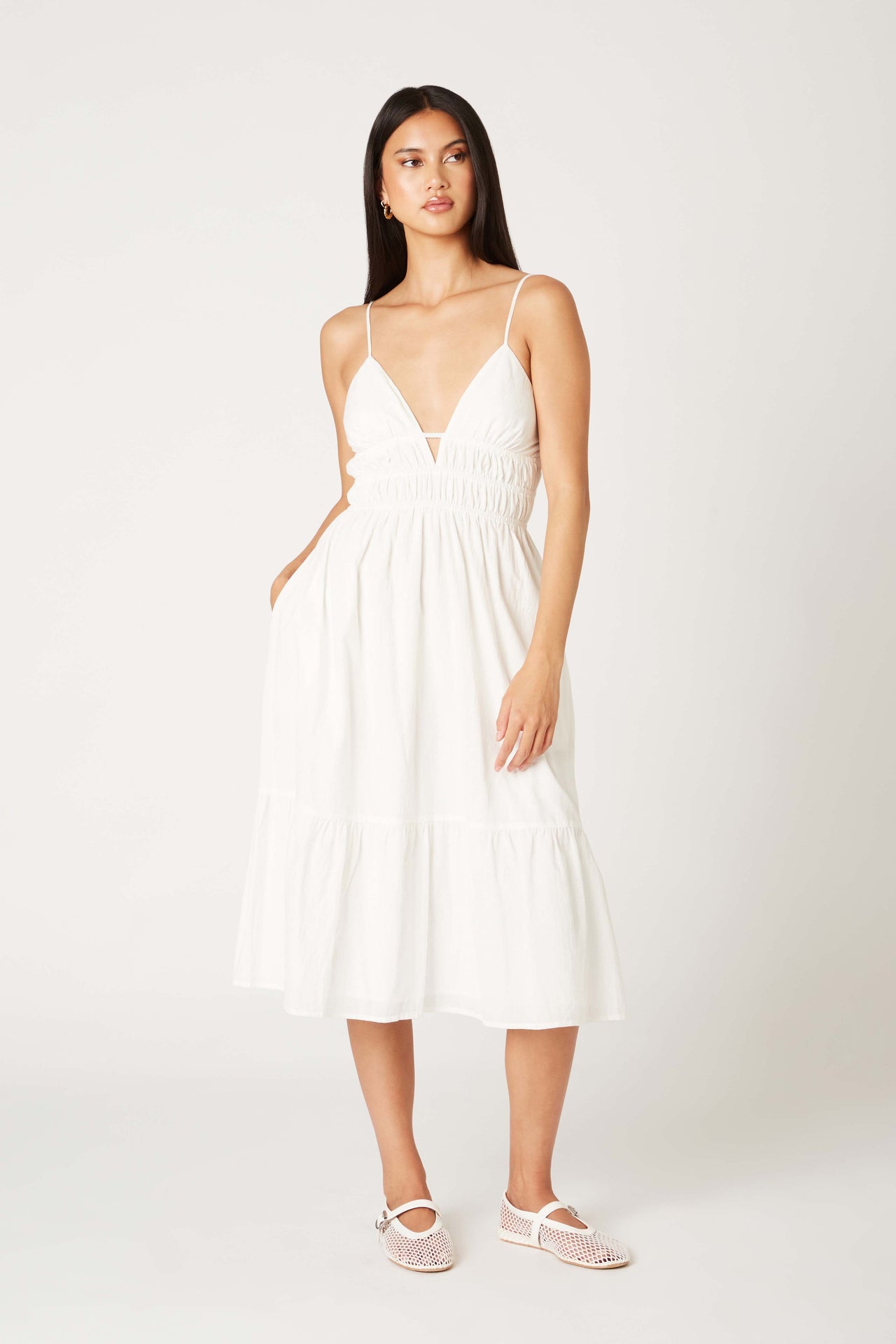 Take It Easy Midi Dress White, Midi Dress by Cotton Candy | LIT Boutique