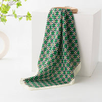 Thumbnail for Vintage Plaid Print Square Scarf in Green,  by Refine | LIT Boutique