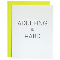 Thumbnail for Adulting Is Hard Letterpress Card, Paper Gift by Chez Gagne | LIT Boutique