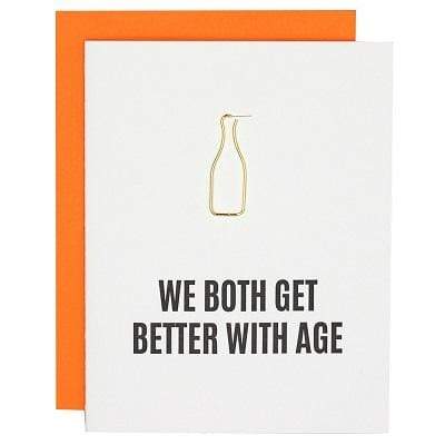 Better With Age Paper Clip Letterpress Card, Paper Gift by Chez Gagne | LIT Boutique