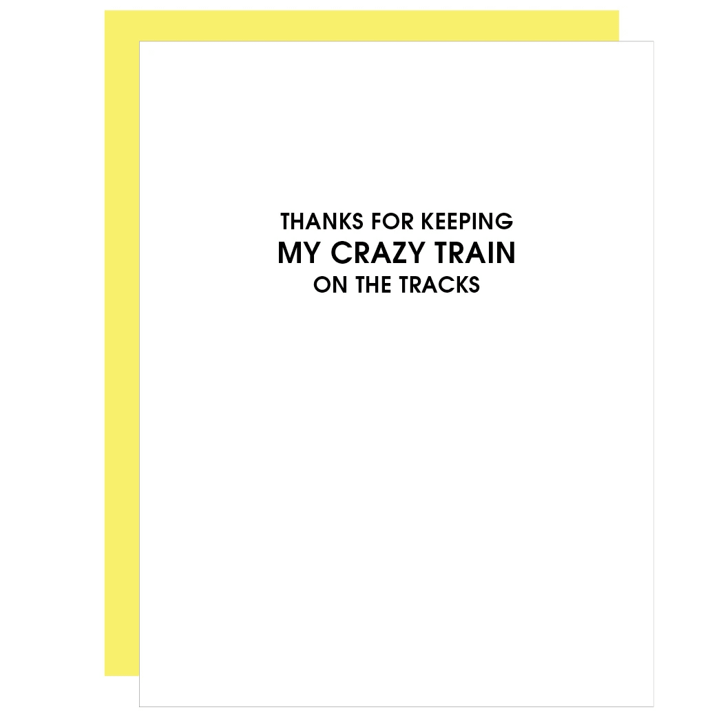 Crazy Train on the Tracks Letterpress Card, Paper Gift by Chez Gagne | LIT Boutique