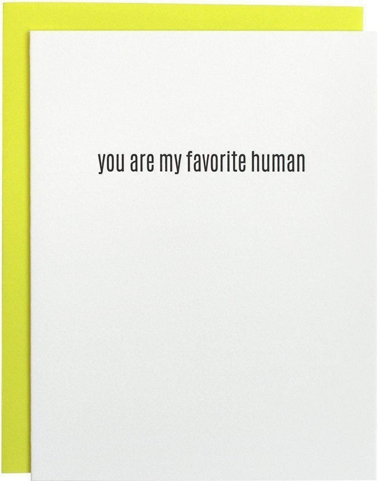 Favorite Human Letterpress Card, Paper Gift by Chez Gagne | LIT Boutique
