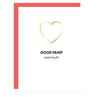 Thumbnail for Good Heart Paperclip Letterpress Card, Paper Gift by Chez Gagne | LIT Boutique