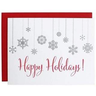 Happy Holidays Snowflake Letterpress Card, Seasonal Gift by Chez Gagne | LIT Boutique