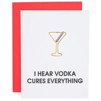 Thumbnail for I Hear Vodka Cures Everything Paper Clip Letterpress Card, Paper Gift by Chez Gagne | LIT Boutique