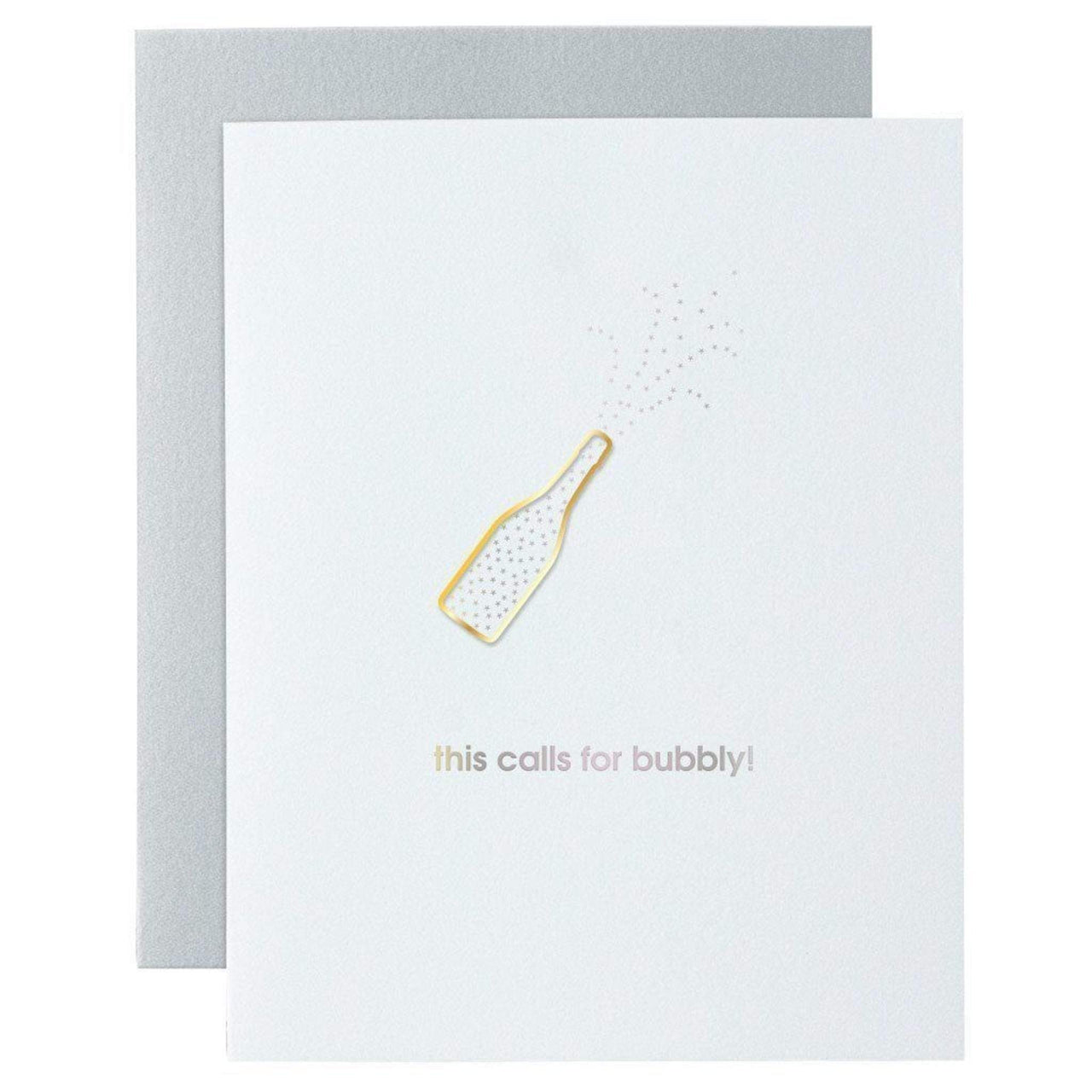 This Calls for Bubbly Paper Clip Card, Paper Gift by Chez Gagne | LIT Boutique