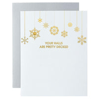 Thumbnail for Your Halls Are Pretty Decked Letterpress Card, Seasonal Gift by Chez Gagne | LIT Boutique