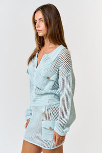 Thumbnail for Pool Party Sweater Light Blue, Jacket by Blue Blush | LIT Boutique