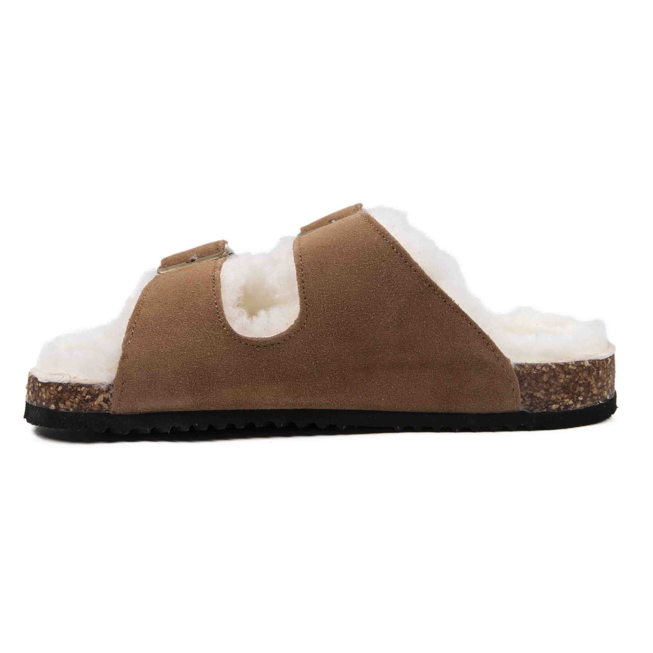 Felicia Shearling Slide Chestnut, Flat Shoe by Cloud Nine Sheepskin | LIT Boutique