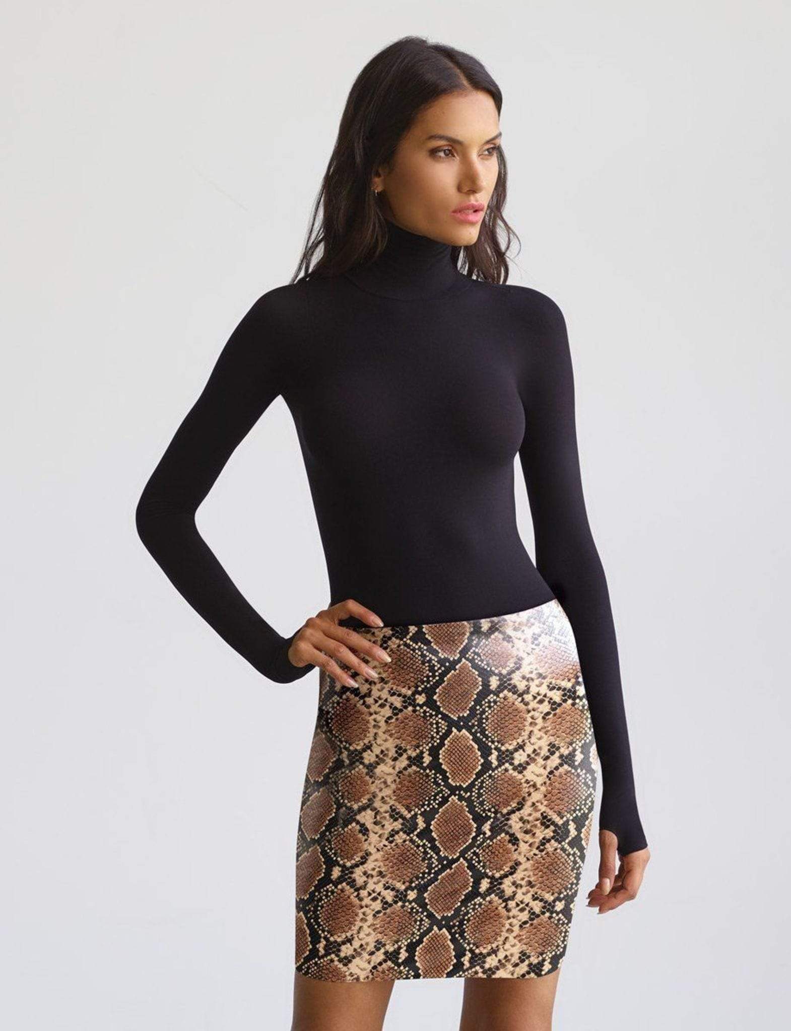 Faux Leather Mini Skirt Snake | LIT Boutique