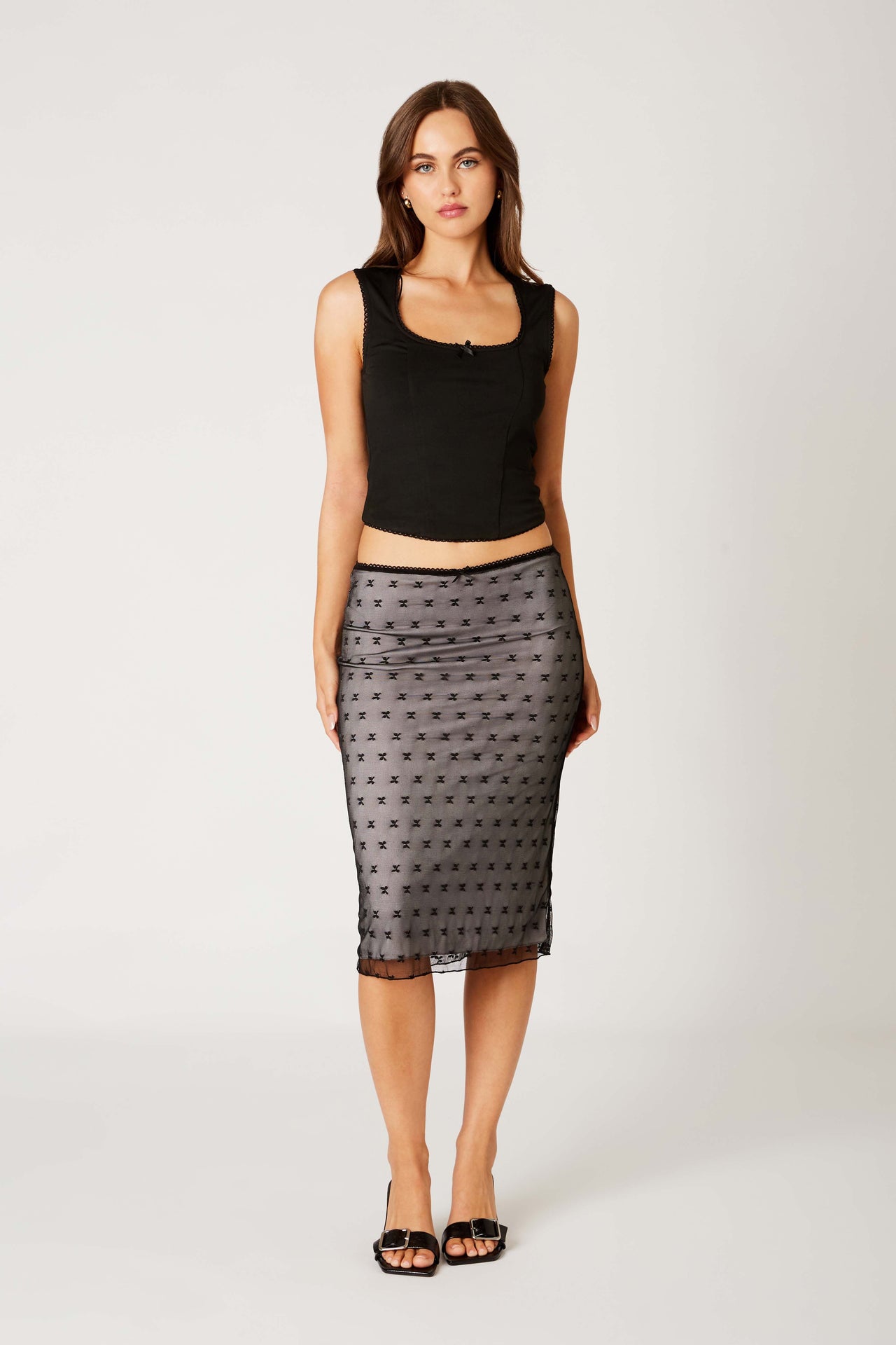 Willow Midi Skirt Black, Midi Skirt by Cotton Candy | LIT Boutique