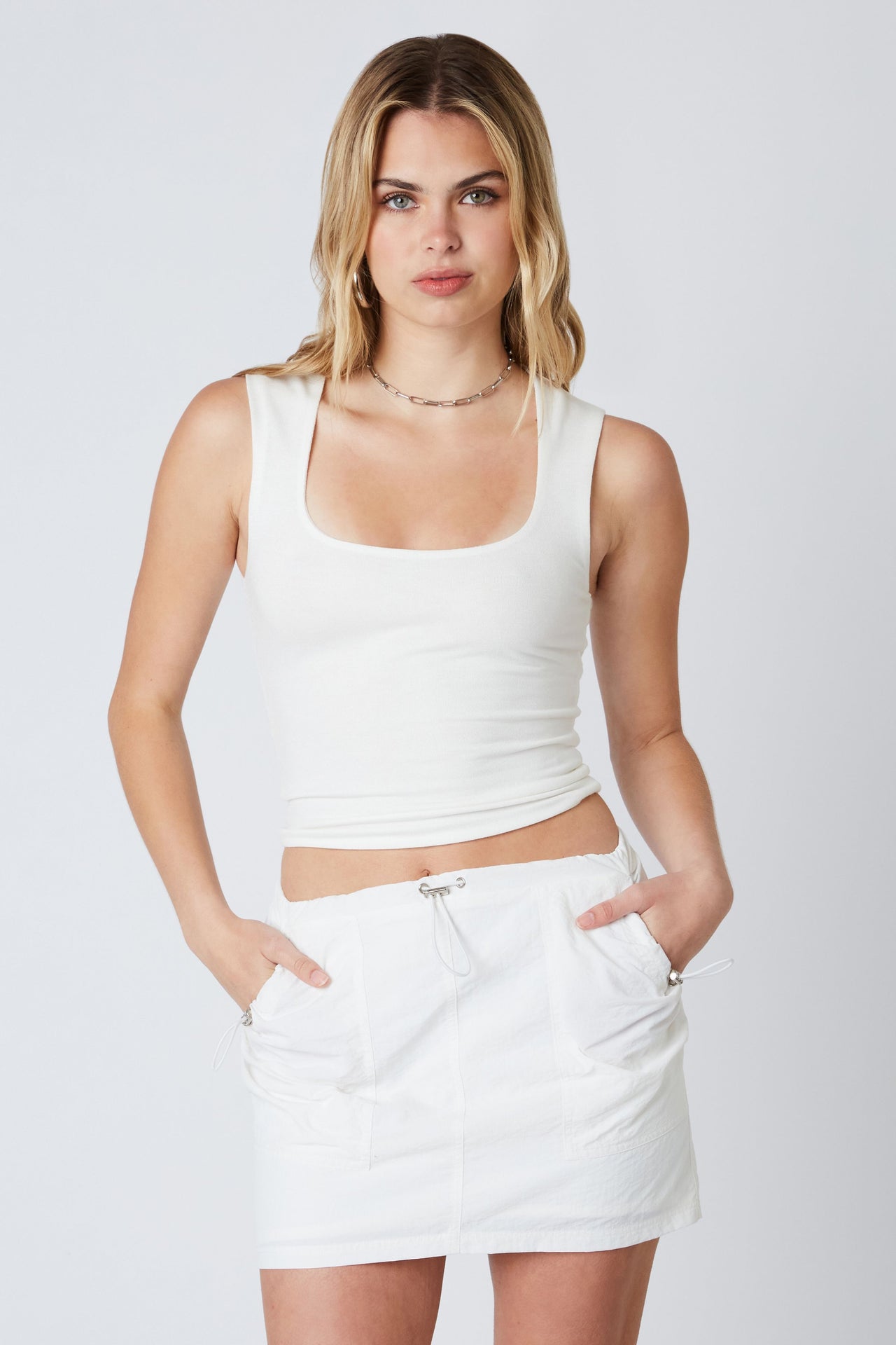 Ashleigh Mini Skirt White, Mini Skirt by Cotton Candy | LIT Boutique