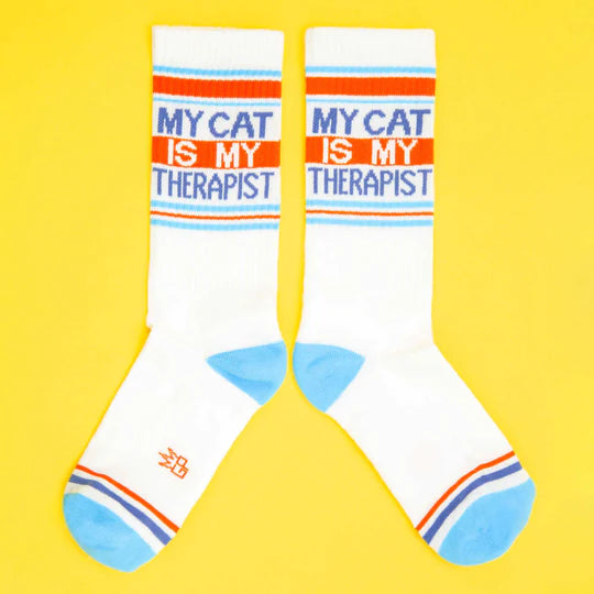 My Cat Is My Therapist Socks, Essentials Acc by Gumball Poodle | LIT Boutique