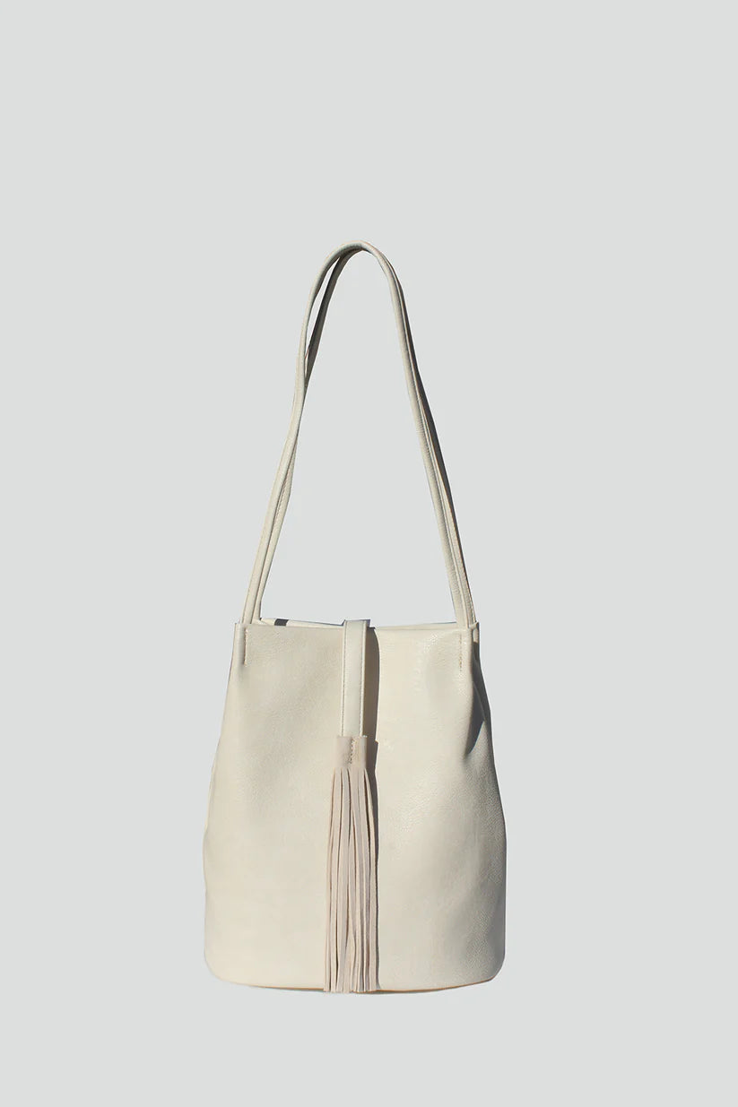 Ivory Shoulder Bag Suede Tassel, Daytime Bag by Street Level | LIT Boutique