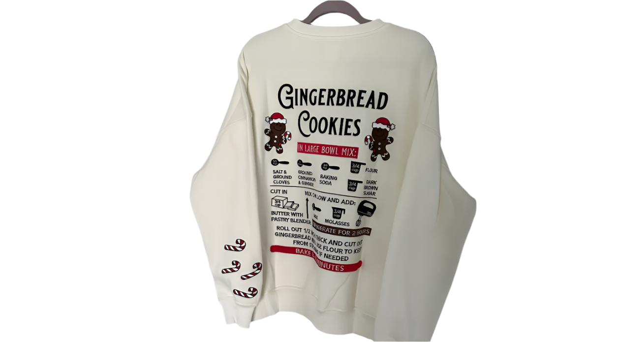 Gingerbread Cookies Sweatshirt White, Sweater by Sunkissed Coconut | LIT Boutique