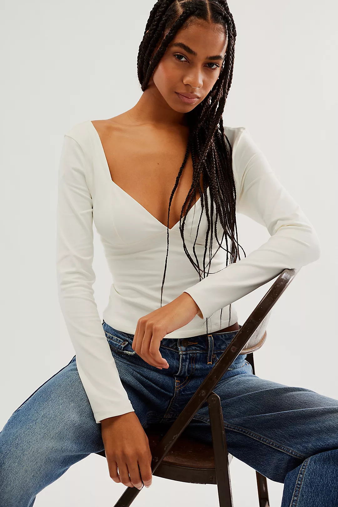 Duo Corset Long Sleeve Ivory, Long Tee by Free People | LIT Boutique