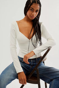 Thumbnail for Duo Corset Long Sleeve Ivory, Long Tee by Free People | LIT Boutique