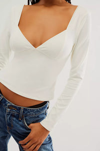 Thumbnail for Duo Corset Long Sleeve Ivory, Long Tee by Free People | LIT Boutique