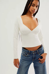 Thumbnail for Duo Corset Long Sleeve Ivory, Long Tee by Free People | LIT Boutique