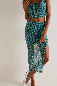 Thumbnail for Galaxy Corset Set Green Combo, Maxi Dress by Free People | LIT Boutique