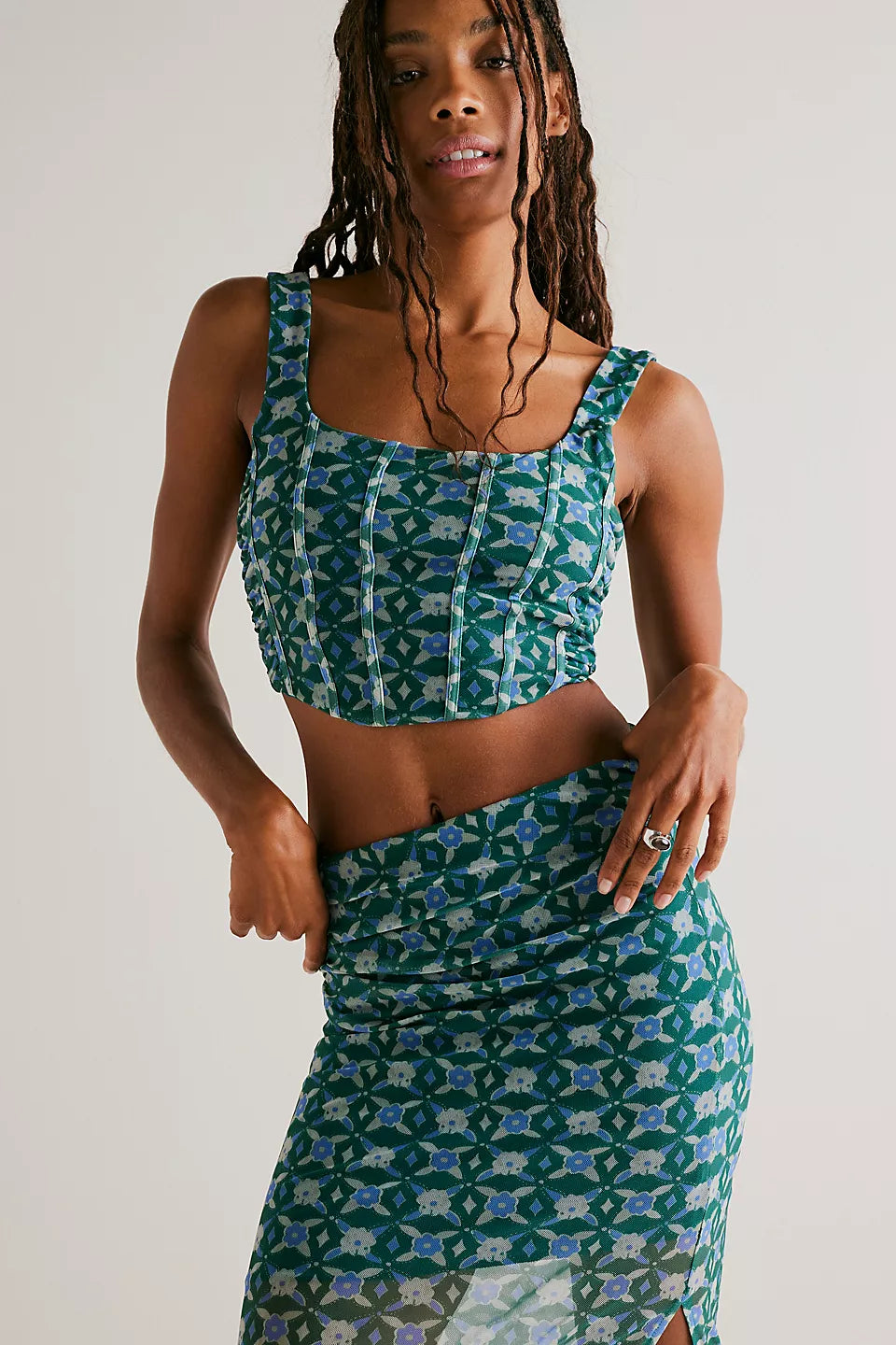 Galaxy Corset Set Green Combo, Maxi Dress by Free People | LIT Boutique