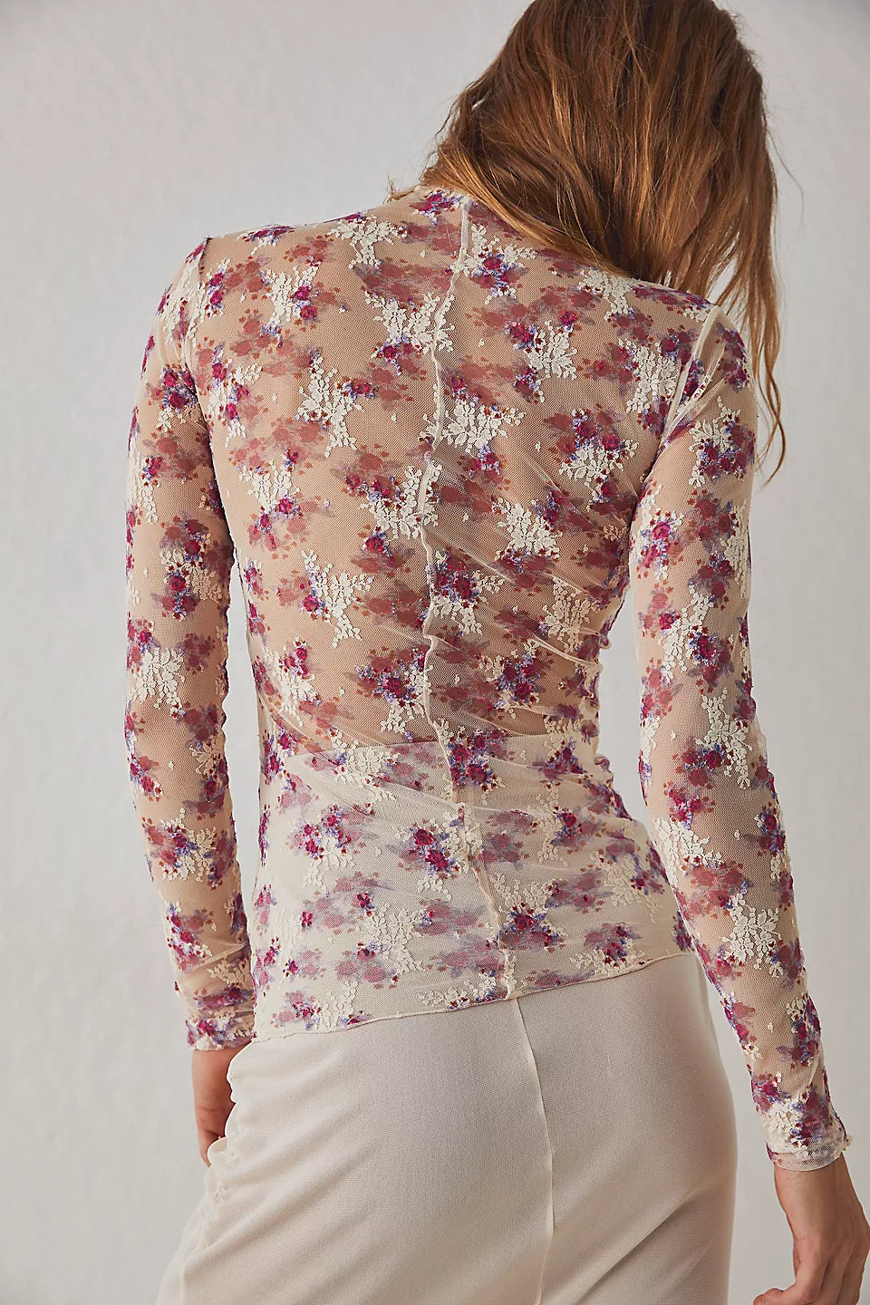 Printed Lady Lux Layering Ivory Combo, Long Blouse by Free People | LIT Boutique