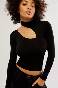 Thumbnail for Cut It Out SMLS Long Sleeve Black, Long Tee by Free People | LIT Boutique