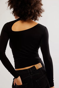 Thumbnail for Cut It Out SMLS Long Sleeve Black, Long Tee by Free People | LIT Boutique