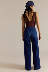 Thumbnail for We The Free Libre Jeans in Lock and Key, Wide Leg Denim by Free People | LIT Boutique