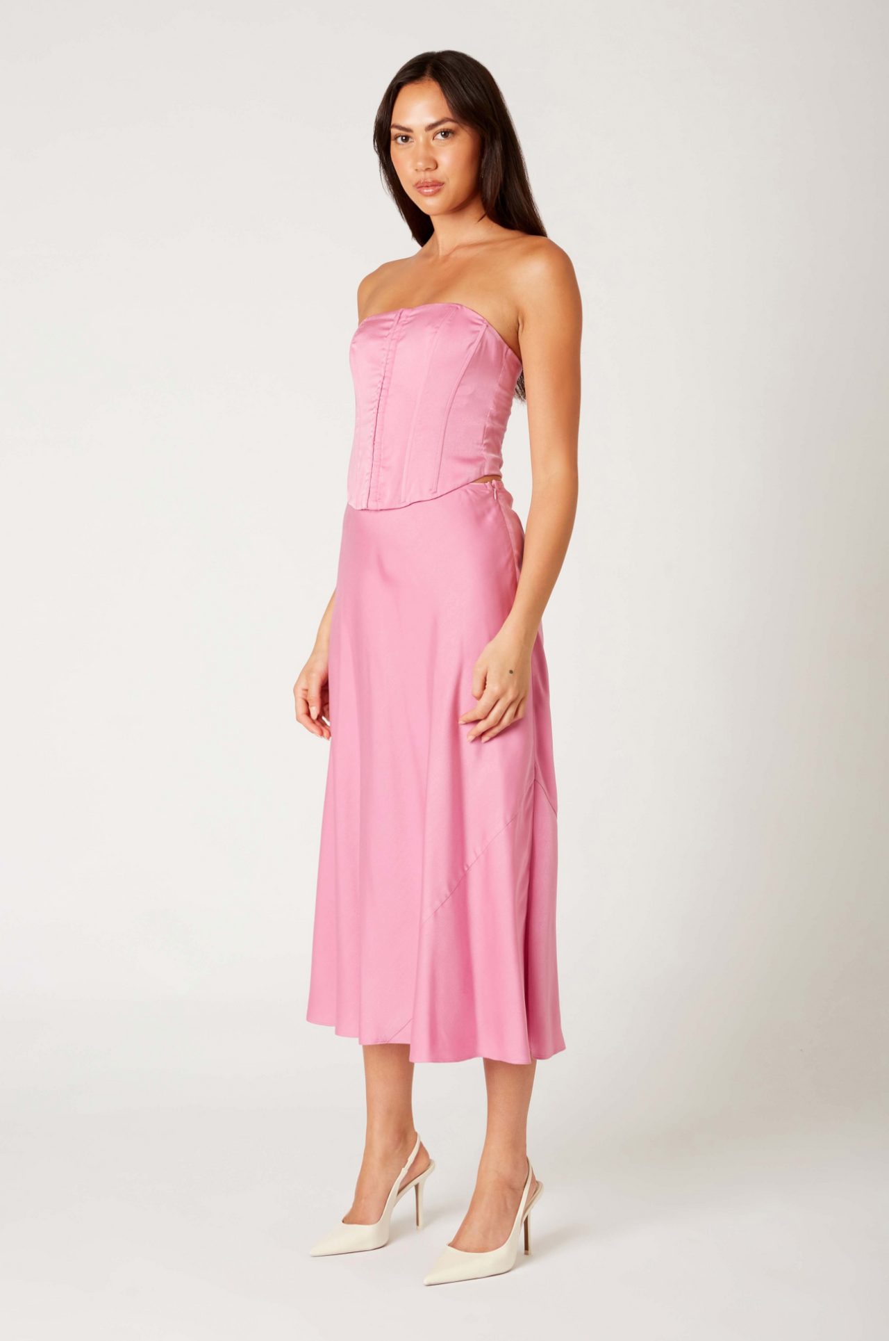 Lucas Corset Midi Dress Pink, Midi Dress by NIA | LIT Boutique