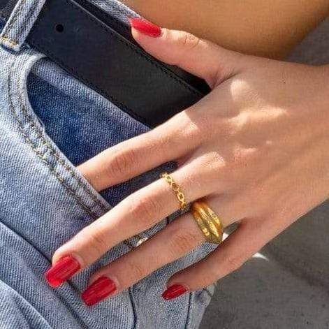 Billy Dainty Chain Link Ring Gold, Ring Jewelry by Ellie Vail | LIT Boutique