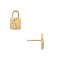 Thumbnail for Leighton Crescent Lock Stud Earring, Earring Jewelry by Ellie Vail | LIT Boutique