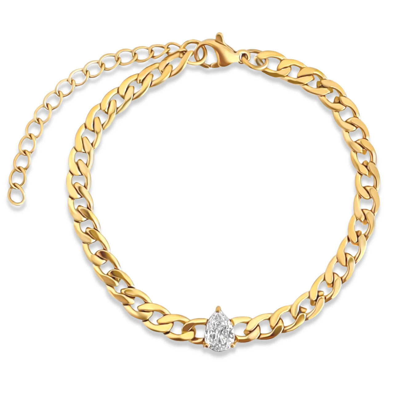 Skylar Pear Chain Bracelet Gold, Bracelet Jewelry by Ellie Vail | LIT Boutique