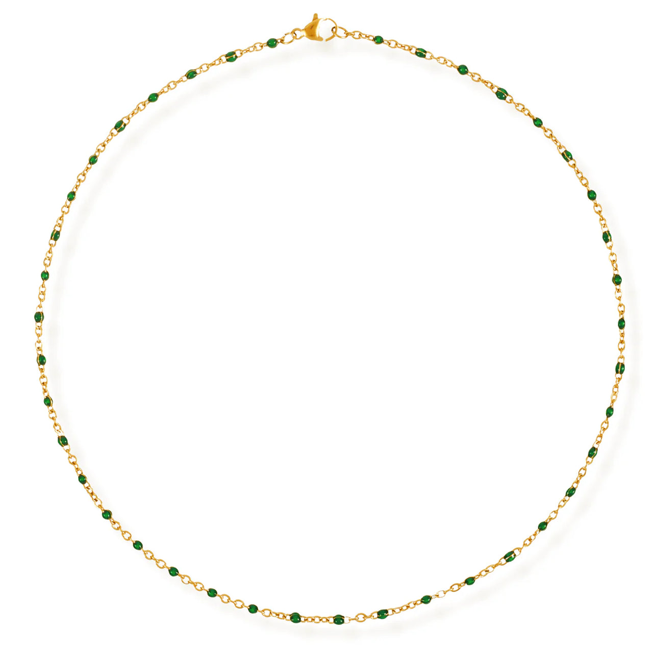 Evie Green Beaded Necklace Gold, Necklace Jewelry by Ellie Vail | LIT Boutique