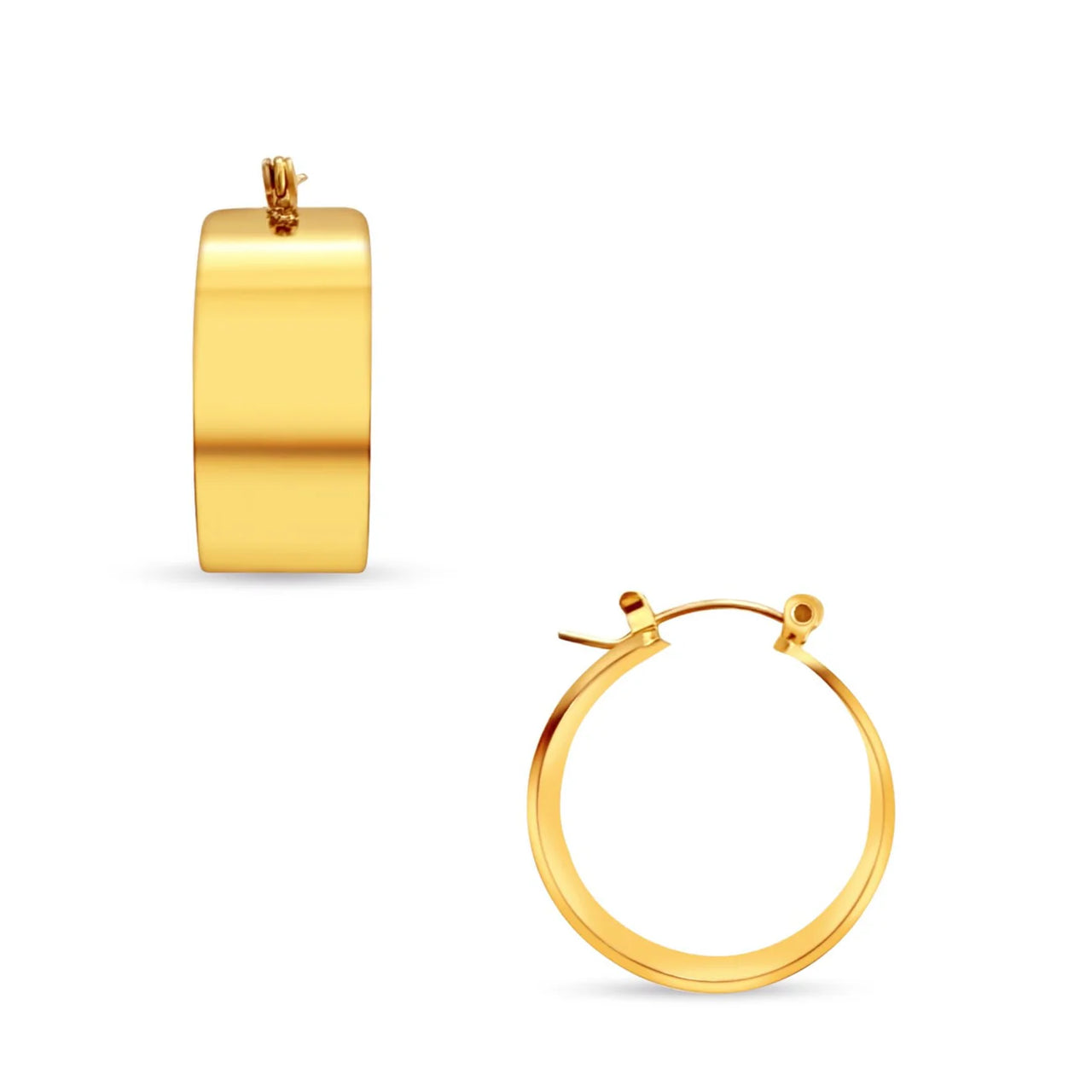 Lia Wide Hoop Earring Gold, Earring Jewelry by Ellie Vail | LIT Boutique