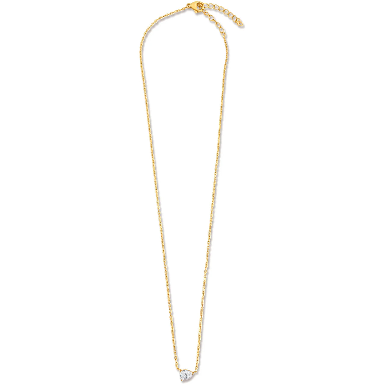 Lola Solitaire Sideways Pear Necklace Gold, Necklace Jewelry by Ellie Vail | LIT Boutique