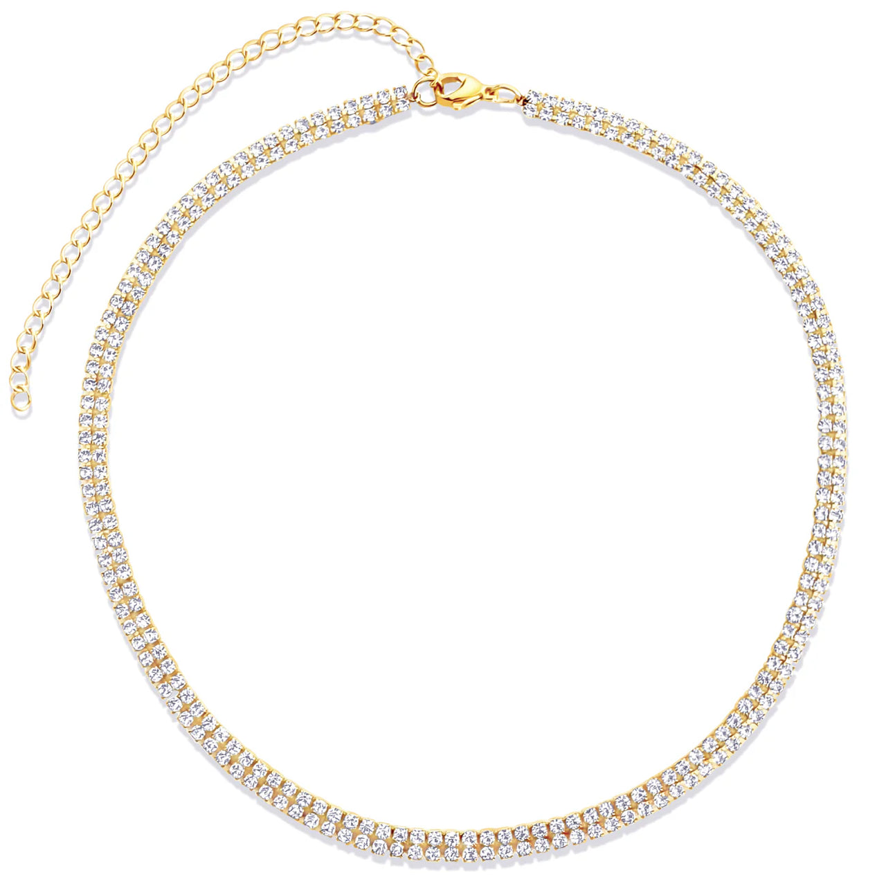 Rosie Double Tennis Choker Gold, Necklace Jewelry by Ellie Vail | LIT Boutique