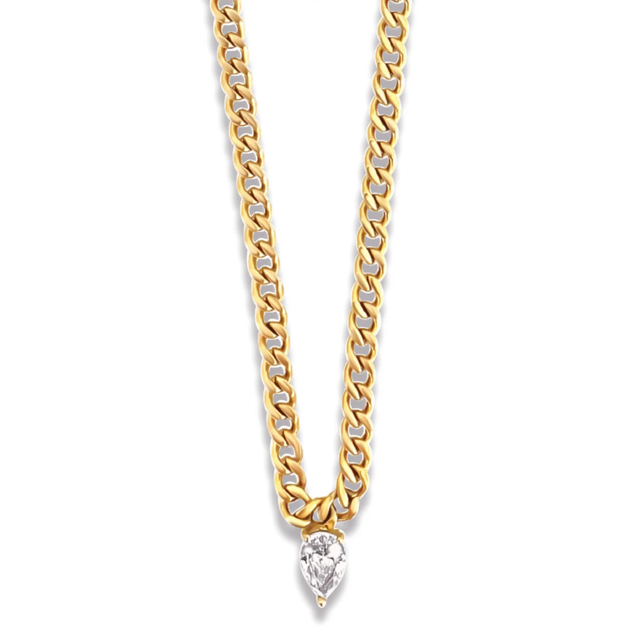 Skylar Solitaire Pear Necklace Gold, Necklace Jewelry by Ellie Vail | LIT Boutique