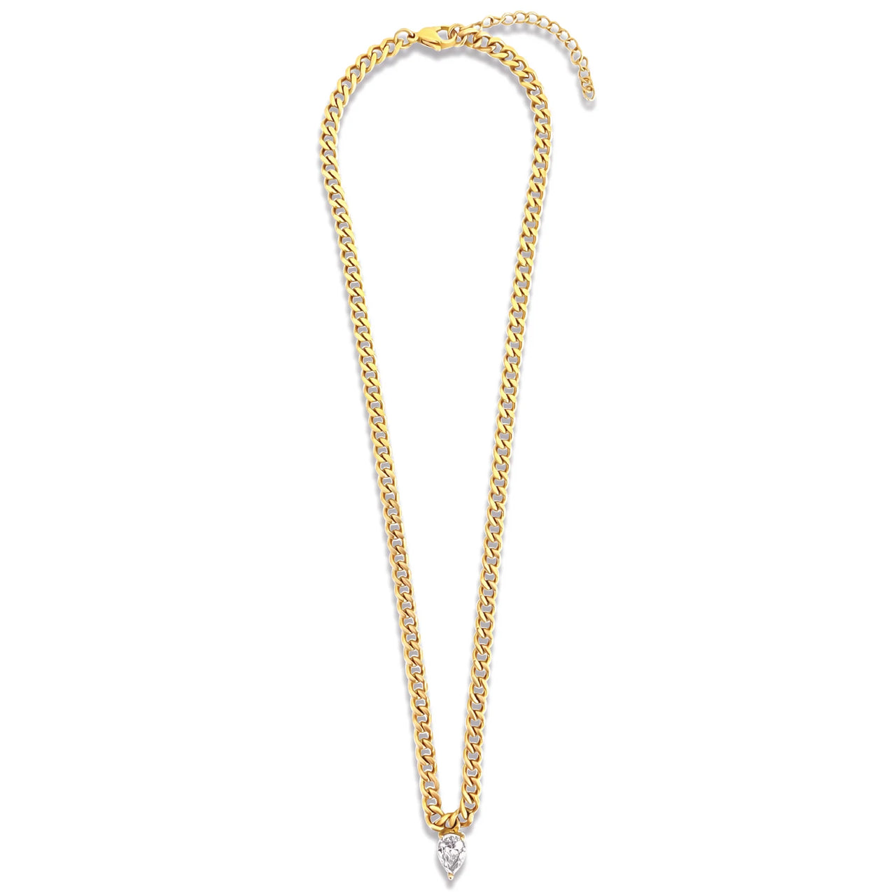 Skylar Solitaire Pear Necklace Gold, Necklace Jewelry by Ellie Vail | LIT Boutique