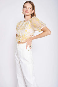 Thumbnail for Audrey Top Yellow, Short Blouse by En Saison | LIT Boutique