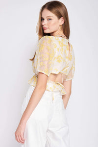 Thumbnail for Audrey Top Yellow, Short Blouse by En Saison | LIT Boutique