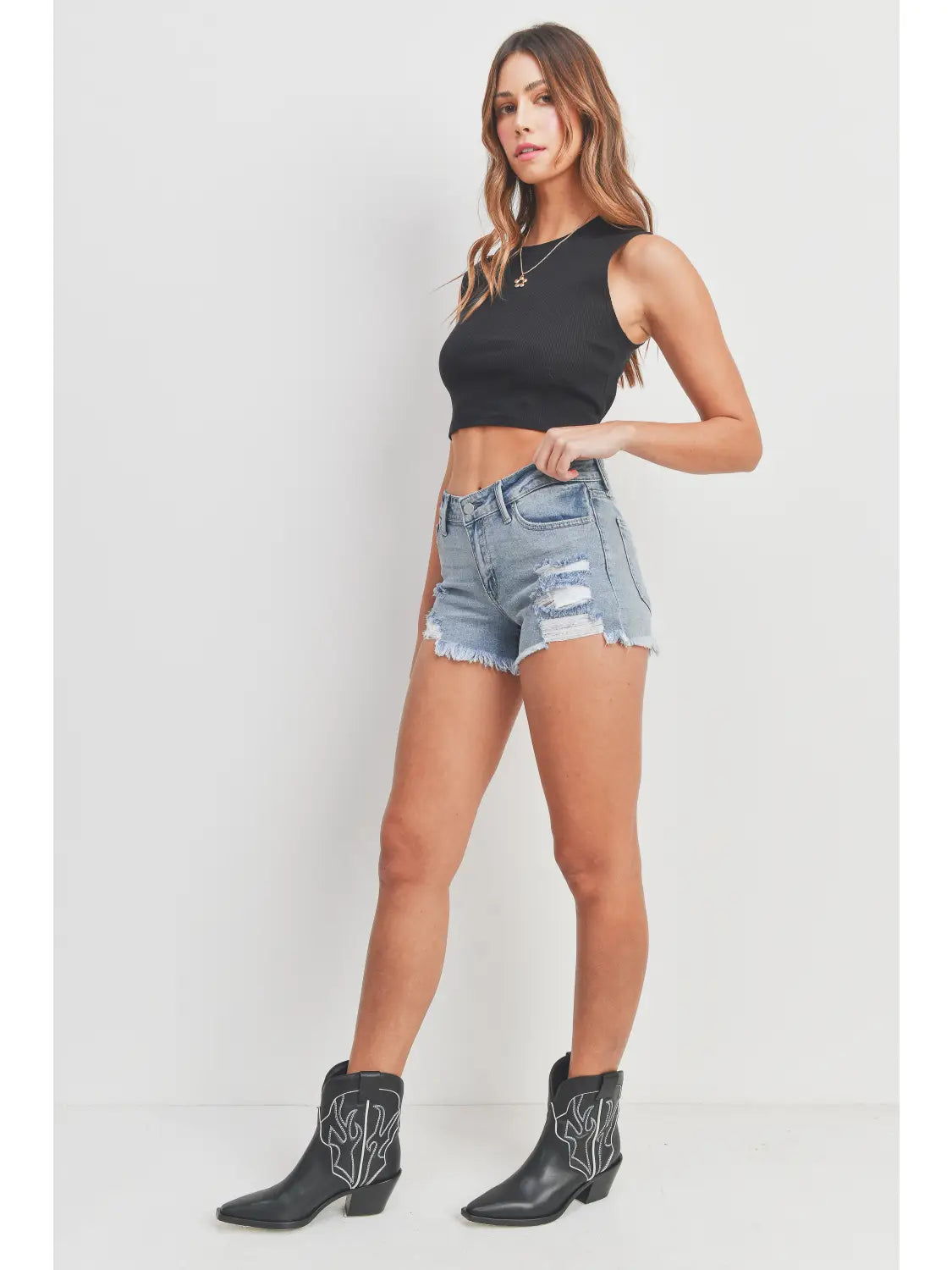 Chill Out Low Rise Short Light Blue, Shorts by JUST BLACK | LIT Boutique